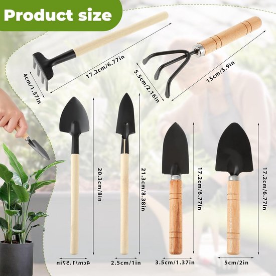 Mini Tuin Gereedschap Set 6-delig - Handgereedschap voor Planten en Bloemen van MINI — afbeelding 3