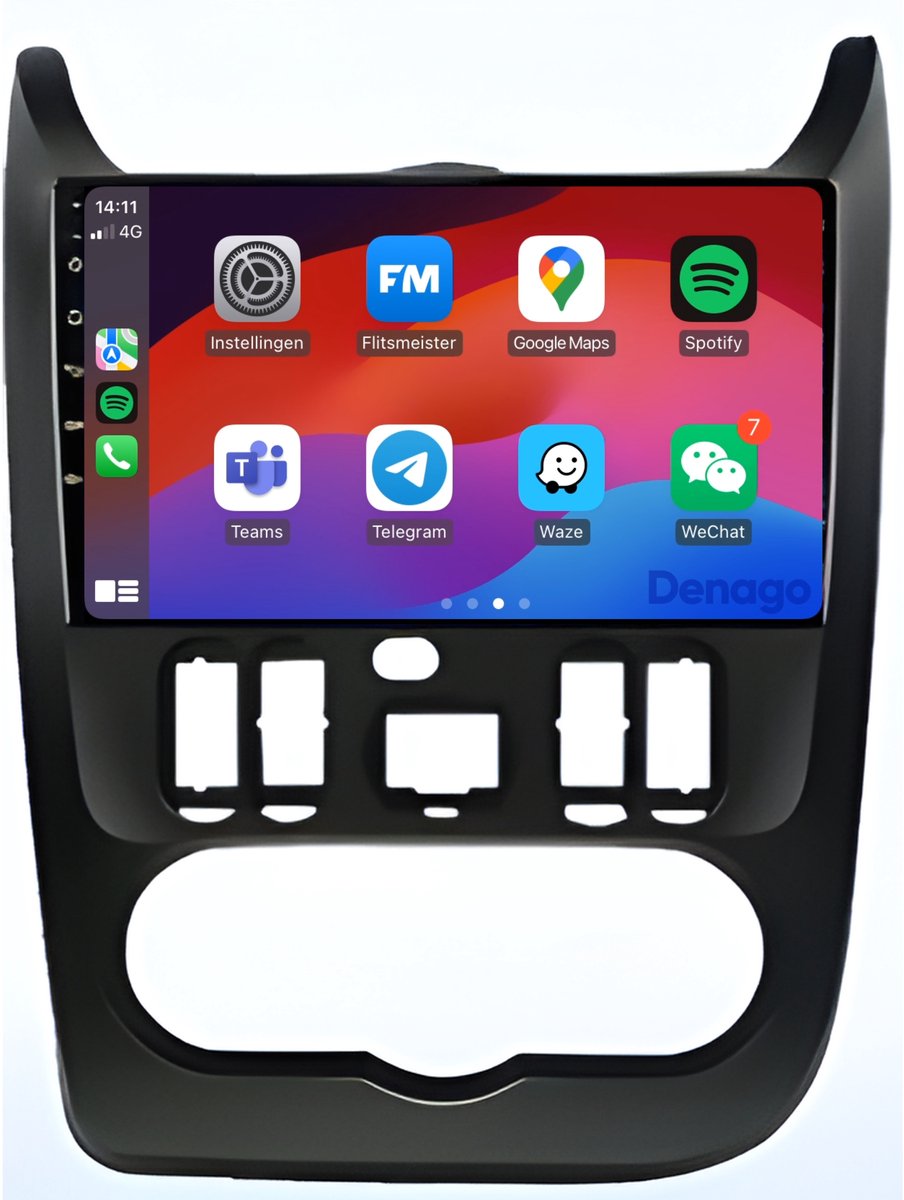 CarPlay autoradio geschikt voor Dacia Logan | 2010 t/m 2013 | Android 13 | 9 inch | Draadloos Apple CarPlay & Android Auto | 2GB + 32GB | QuadCore processor | Denago DNG-A344 | 2025 model | 2010 2011 2012 2013 | Bluetooth & Wifi