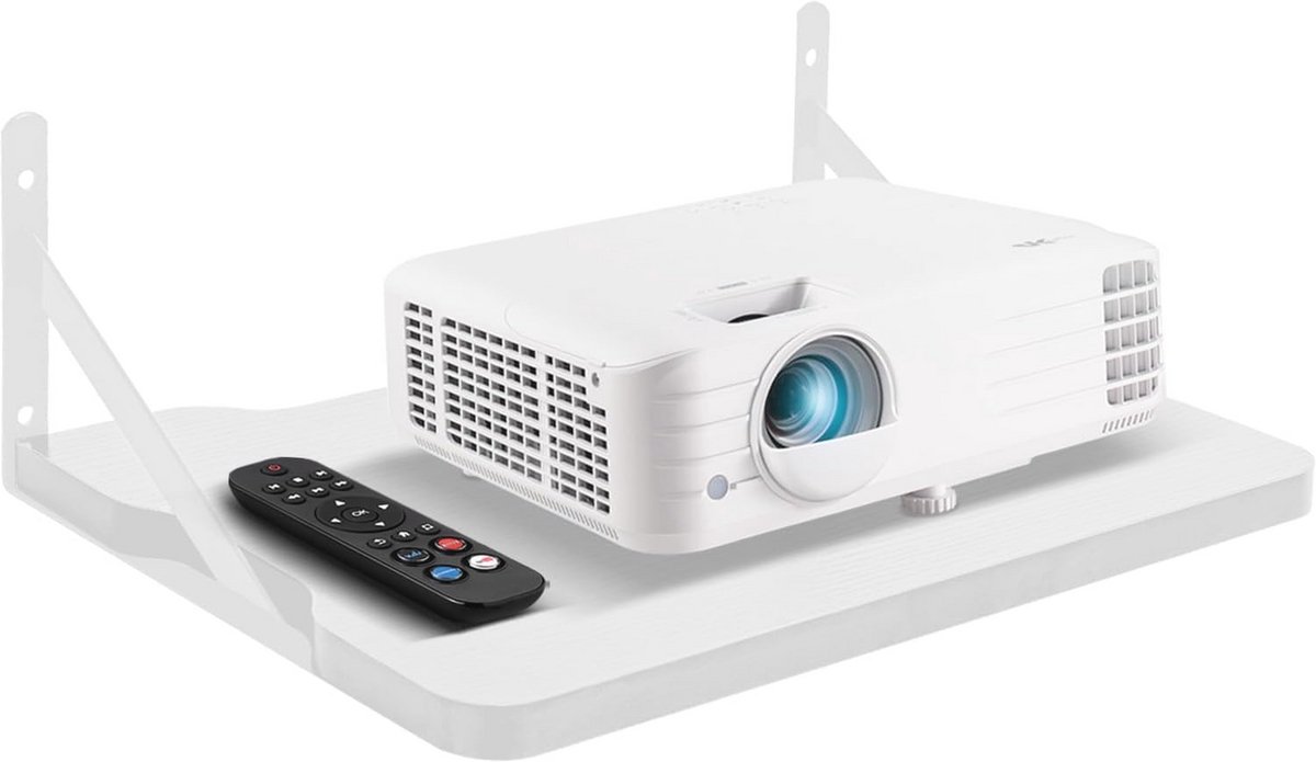 Witte Kleine Projector Plank voor Wandmontage - Modem, Router en Kabels Opruimen