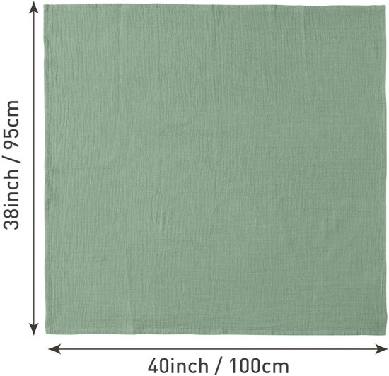 2-Pack - Hydrofiele doek XL - 100x90 cm - Inbakerdoek - Groen Blauw van Merkloos — afbeelding 5