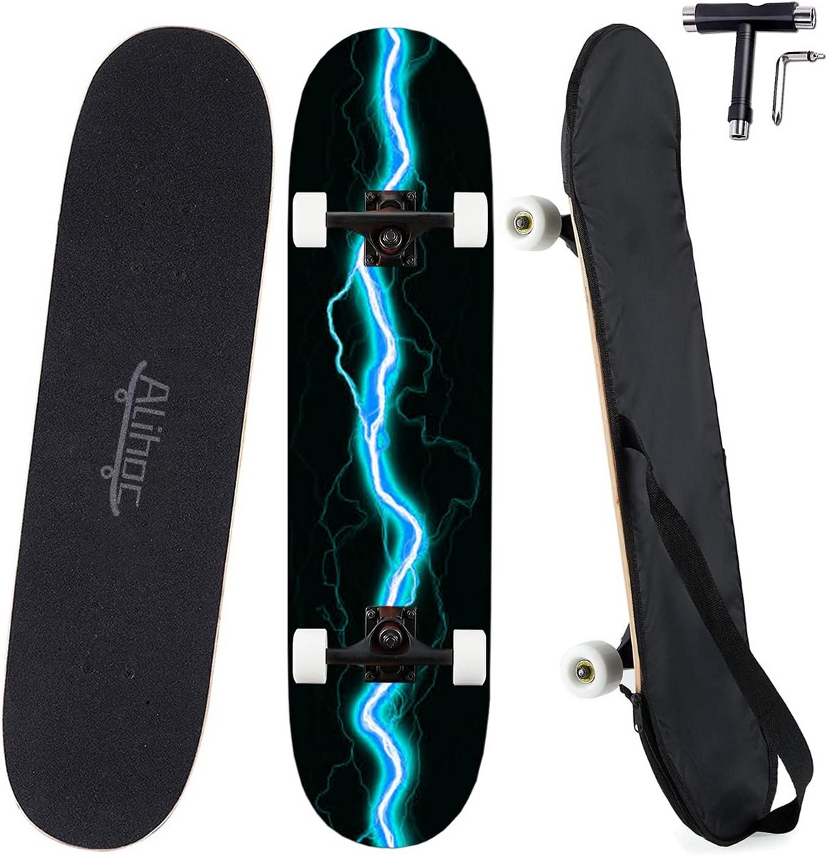 Standaard Skateboard 31 Inch Compleet Dubbele Knik voor Beginners en Gevorderden
