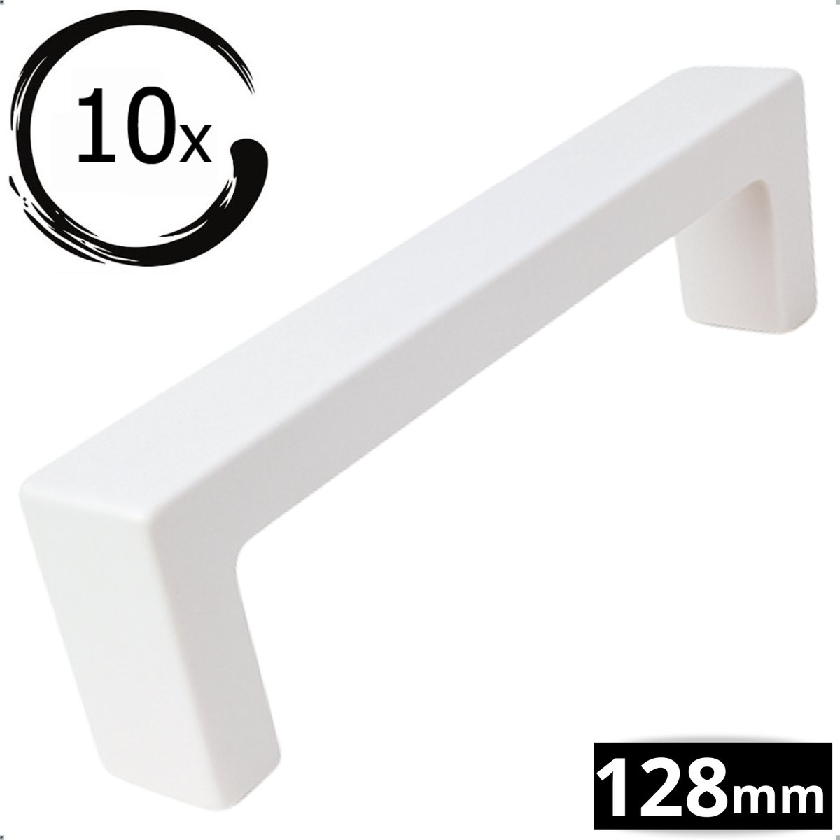 10X Handgreep Wit RVS 128mm - Atlanta - Handgrepen Keukenkastjes -Greepjes - Handgreep - Handgrepen keukenkastjes - Handvatten - Meubelgreep Wit - Handgrepen voor deurtjes