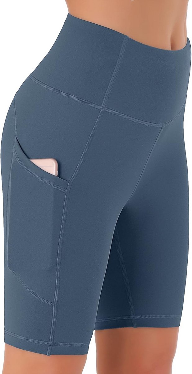 Hoge Taille Trainingsshorts voor Dames met Verborgen Zakken – Niet-doorzichtig en Met Buikcontrole