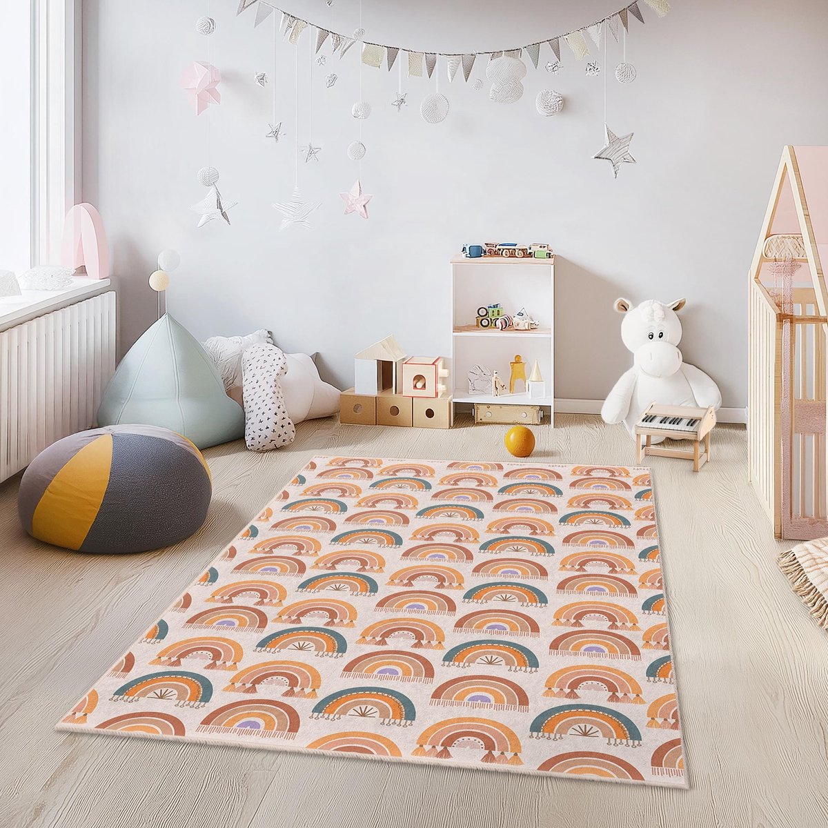 Mila Home - Kindertapijt Rechthoek - Vloerkleed Kinderkamer Tapijt - Speeltapijt - Wasbaar - Antislip - OEKO-TEX Gecertificeerd - 466 5