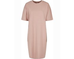 Build Your Brand – Oversized Slit T-Shirt Jurk dames – Dusk Rose – 100% biologisch katoen maat S