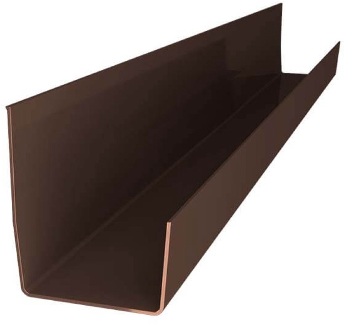 Renoplast® RK65 aluminium dakgoot, 200cm Bruin rechthoekig, regengoot dakdrainage plaatmetaal profielen, tuinhuis carport terras balkon insteekgoot, dakgoot voor bescherming tegen corrosie