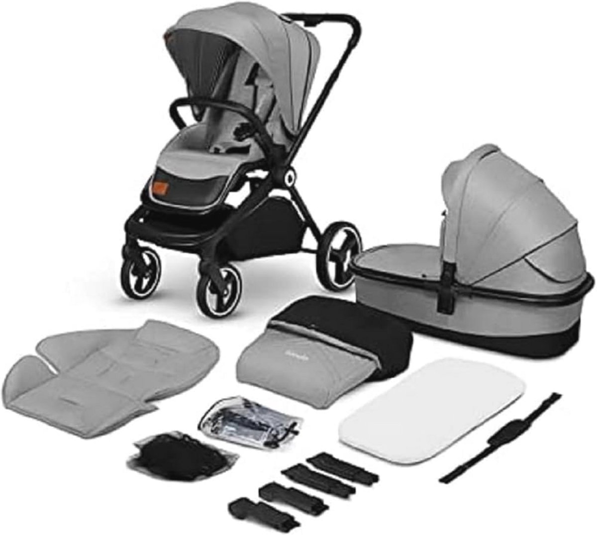 Combi Kinderwagen 2in1 – Complete Set met Reiswieg en Buggy