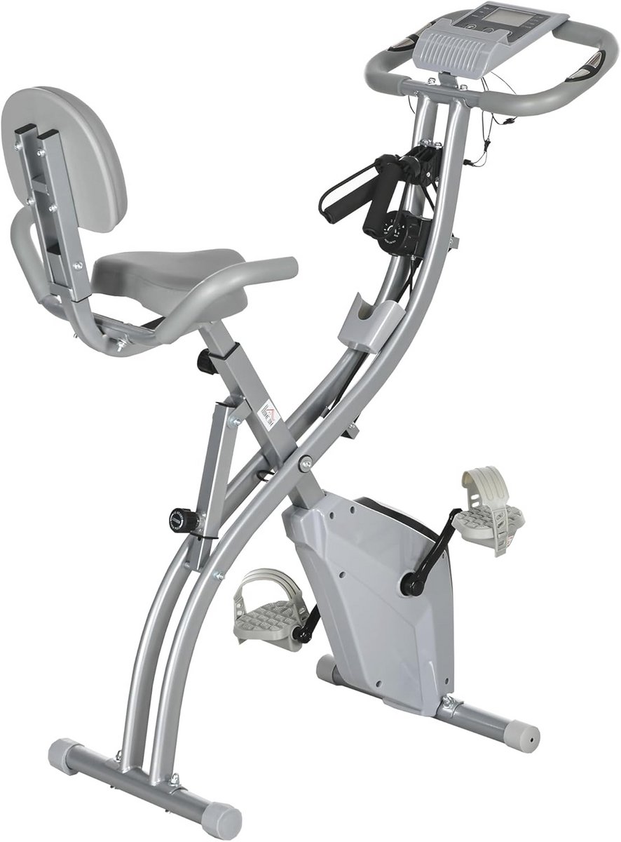 Opvouwbare Hometrainer met Magnetische Weerstand en Verstelbare Zadelrugleuning