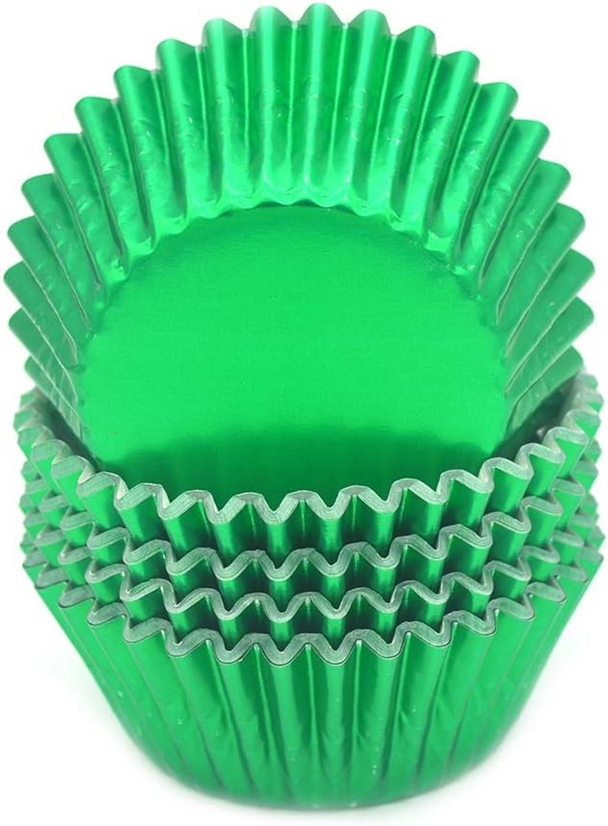 100 Stuks Standaard Groene Folie Cupcake Bakvormpjes - Muffinvormpjes voor Feestjes