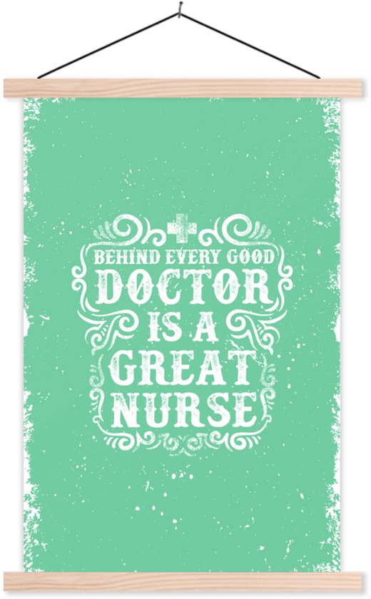 Porte-affiche avec affiche - Affiche scolaire - Vintage - Docteur - Texte - 120x180 cm - lattes vierges