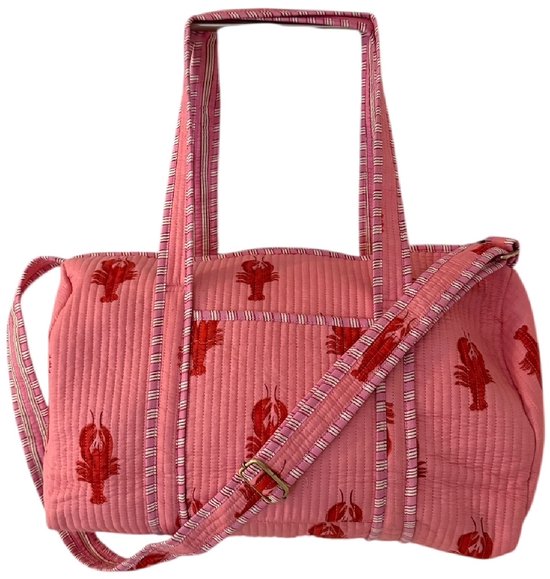 Sac de week-end / Sac de voyage Kantha Red Lobster 49x33 cm