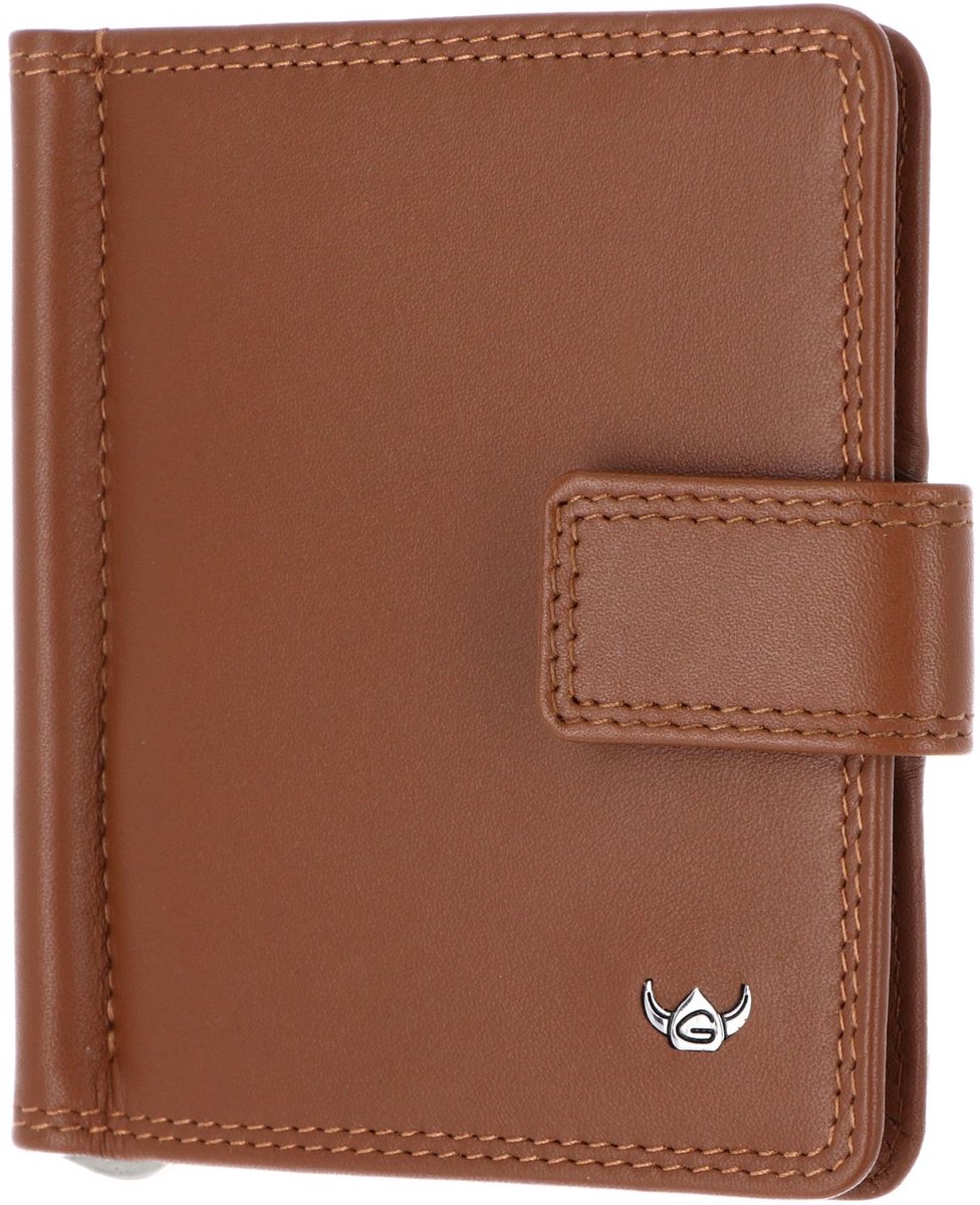 Golden Head Leren kaarthoes geldclip Polo RFID Protect Clip-Scheintasche 1906 Cognac bruine