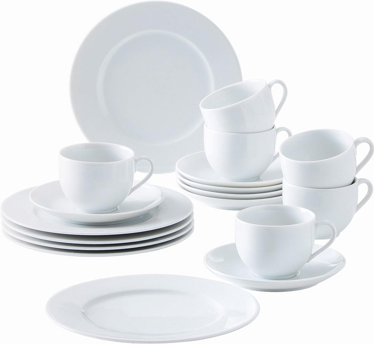 Wit Koffieservies 18-delig Porselein Klassiek Design