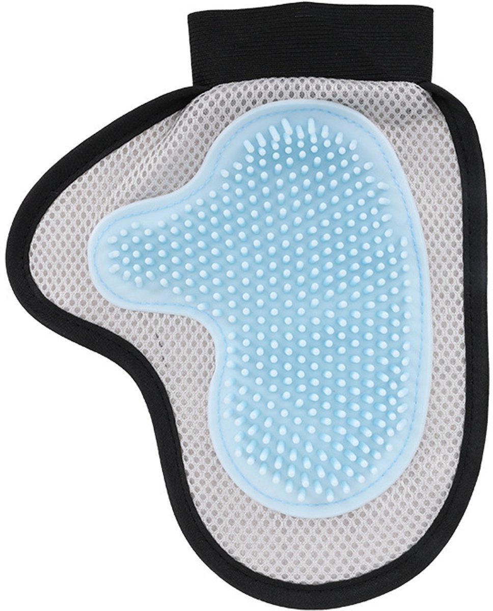 handschoen - Badoverhandschoen - Statische haarverwijderingshandschoen - Voor het verwijderen van dierenharen van meubels en kleding - Geschikt voor katten en honden - Schoonmaakbenodigdheden - 23 x 19 cm - Groot formaat - blauw