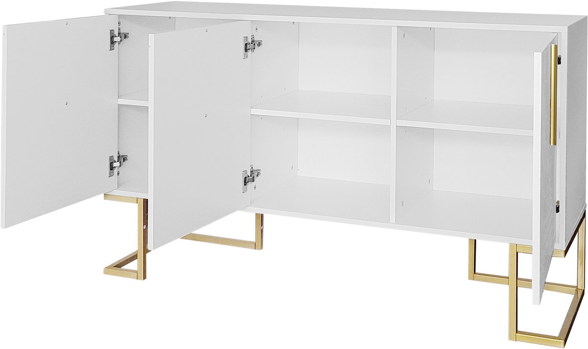 Modern dressoir met 3 deuren, verstelbare planken, U-vormige kastdeuren, metalen handgrepe