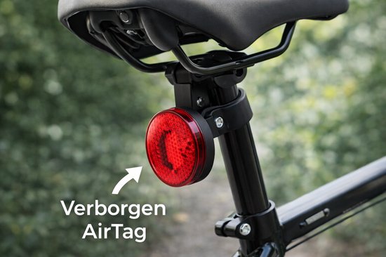 AirTag Fietshouder met Reflector - Verborgen Tracker - Anti Diefstal - Zwart van Merkloos — afbeelding 5
