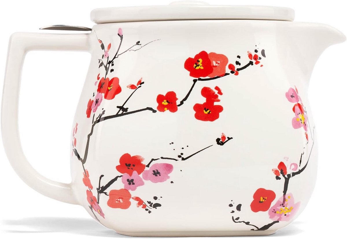 Keramische theepot met infuser en deksel - 24oz, ideaal voor losse bladthee