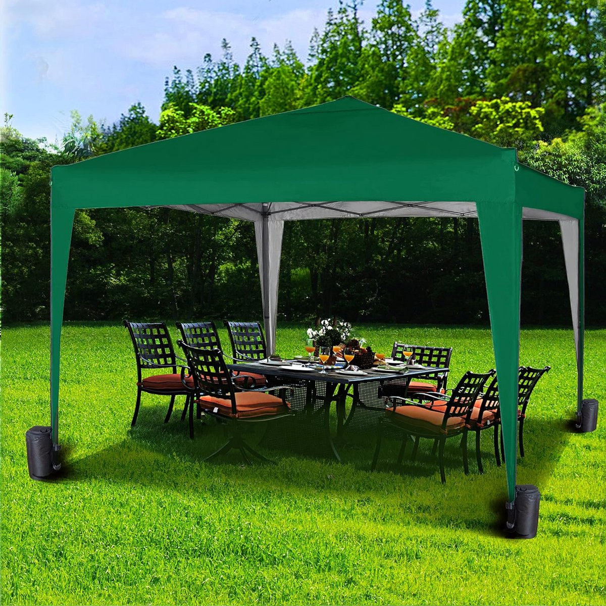 Waterdicht Paviljoen 3x3m Groen - Pop-up Tuintent voor Feesten en Buiten
