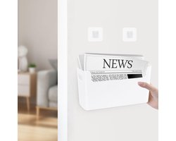 Wall Document Organizer - Zelfklevende Wandhouder voor Post - Papieren Folder Documenten Magazine Rek voor Kantoor en Thuis - Wit (3PCS)