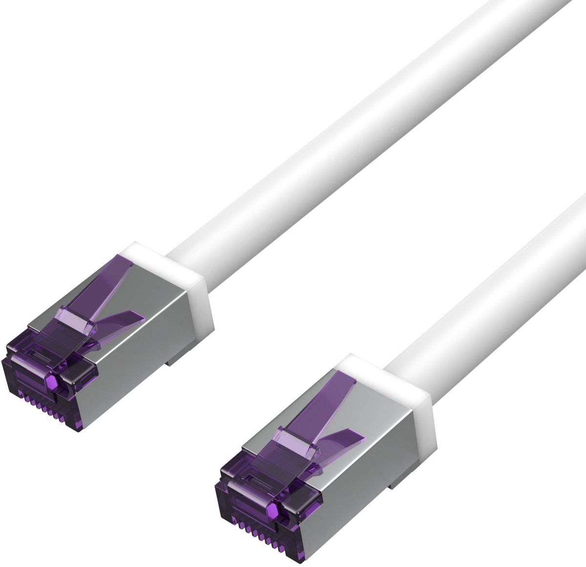 Flexline®-Patchkabel cat. 6A S/FTP, kurze Bauform, PIMF, weiß, 0,25m
