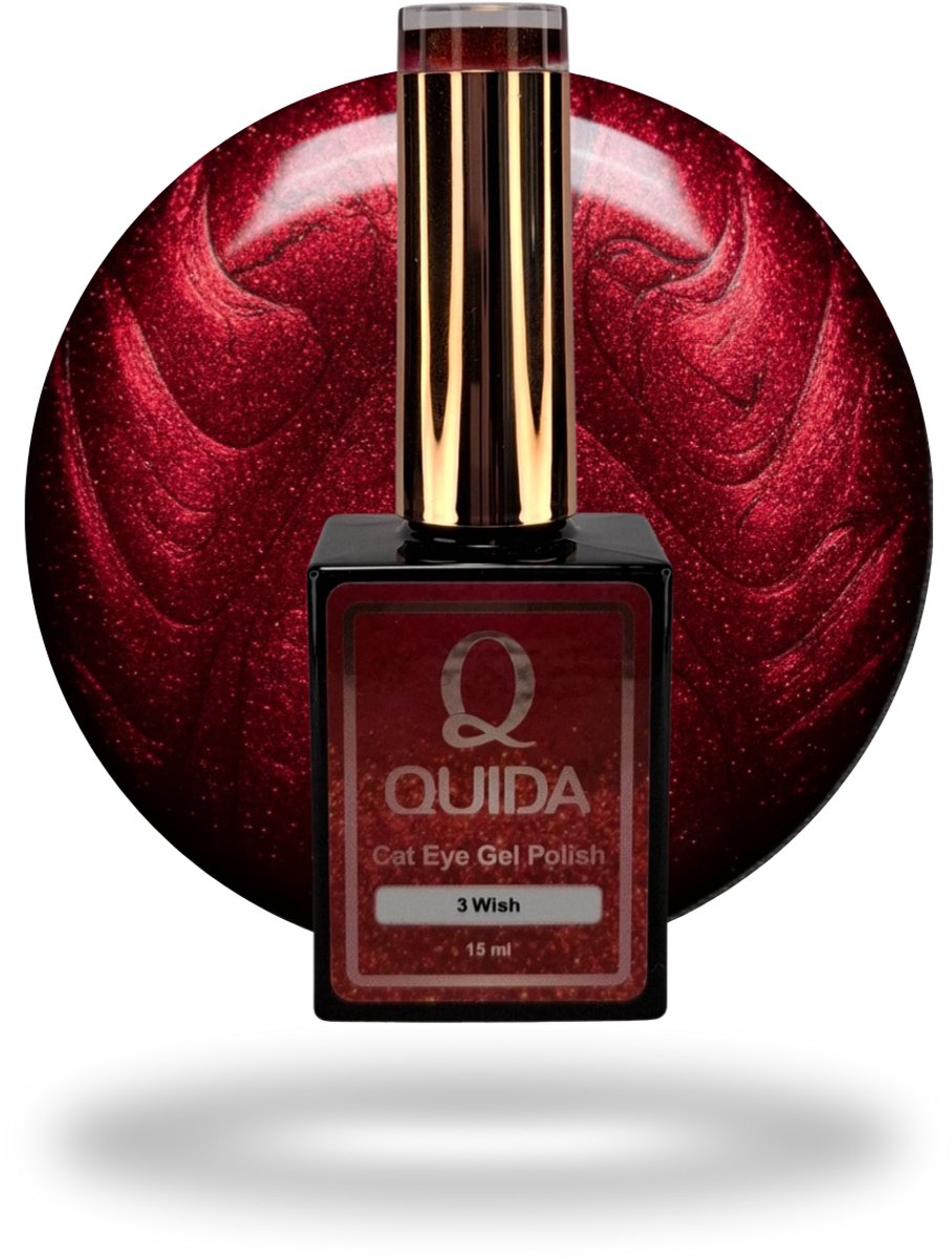Quida Cat Eye Gelpolish Wish #3 rode glitter 15ml
