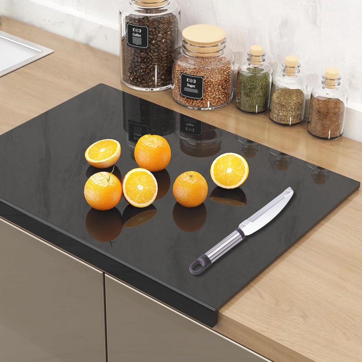 Acryl Snijplank 60 x 45 cm - Transparante Keuken Snijmat met Antislip en Beschermrand