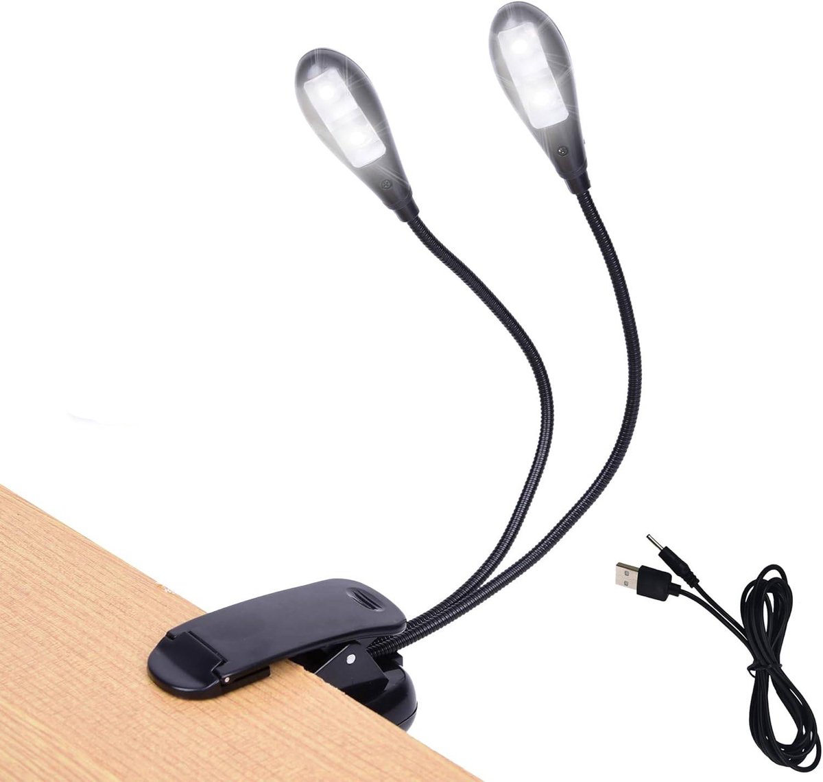 Muziekstandaardlamp - Clip op LED-boekenlampen - Leeslamp voor in bed, 4 helderheidsniveaus, ideaal voor muzikanten, pianospelers, bladmuziek, reizen