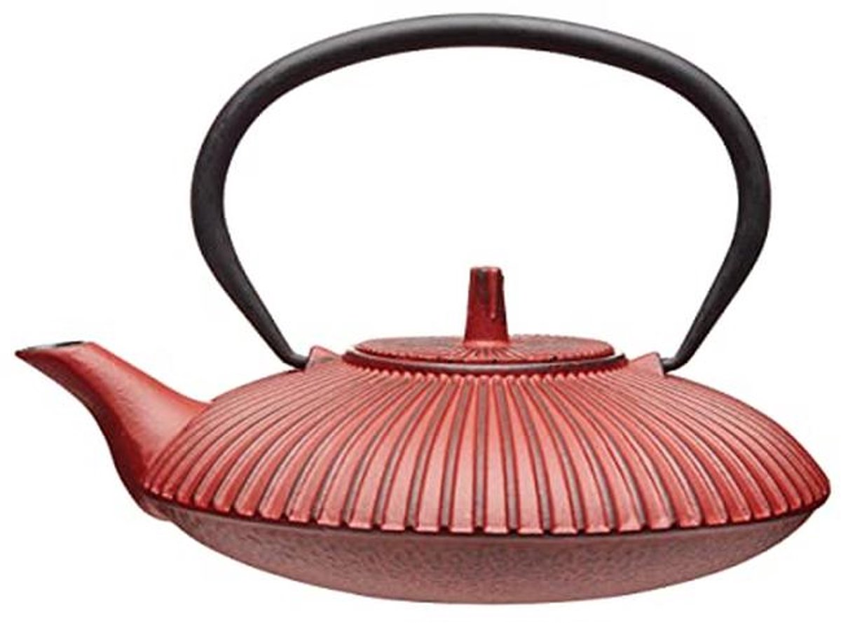 Gietijzeren Japanse Theepot met Infuser - 3 Cup (Rood)