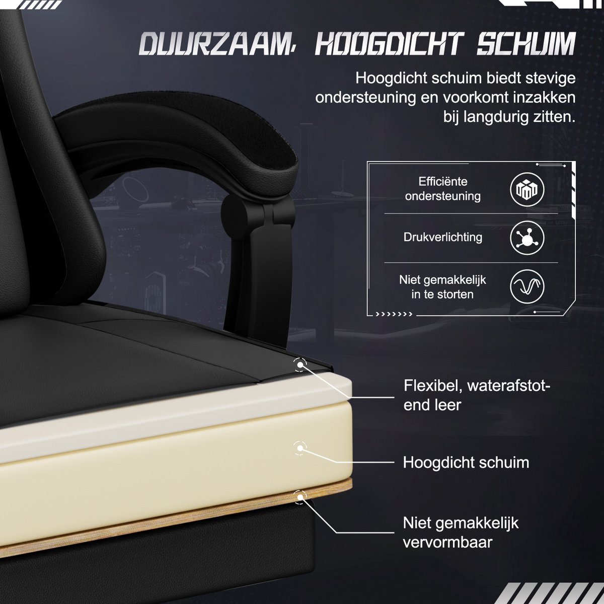 Hiaonyx Gaming Stoel met Verstelbare Rugleuning en - afbeelding 3