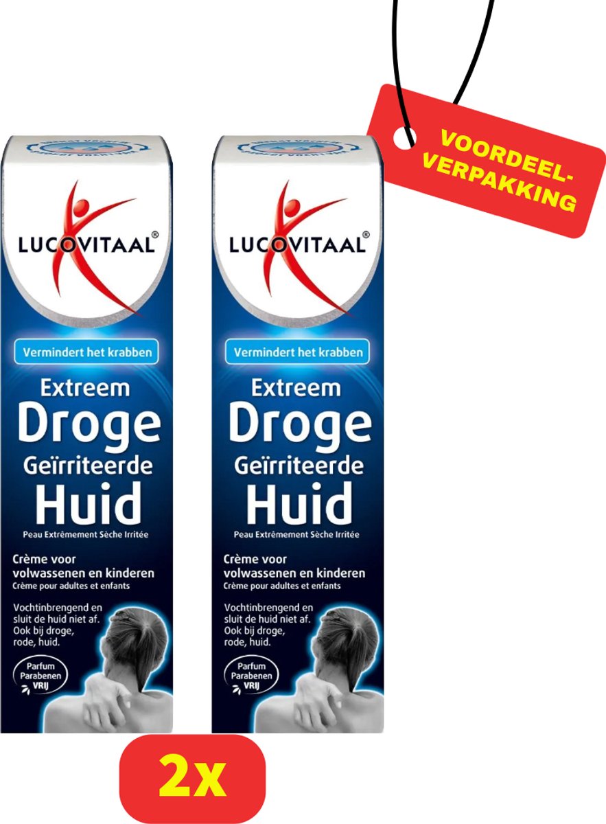 Lucovitaal Anti-jeuk crème voor extreem droge geïrriteerde huid - Anti-jeukcrème - 2x50 ml voordeelverpakking