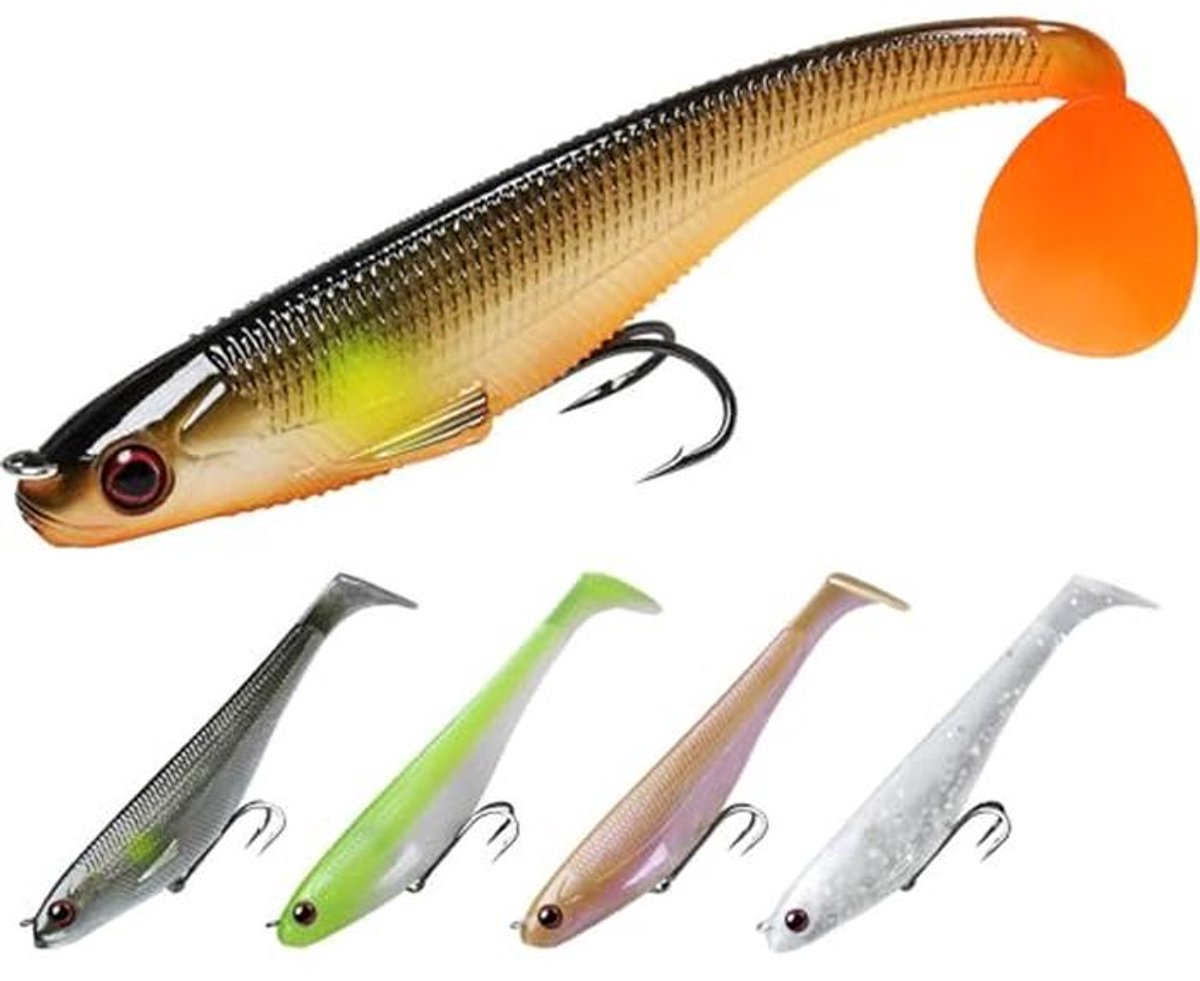 Pre-Rigged Zachte Fishing Lures - Eenvoudig Vissen voor het Gehele Gezin - Geschikt voor Bass, Trout en Walleye