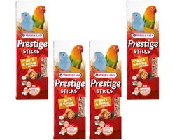 Snacksticks voor Kleine Papegaaien en Sittichen met Nootjes en Rozijnen | 4 Pack | 4 x 60 g | Natuurlijk Gezonde Snack