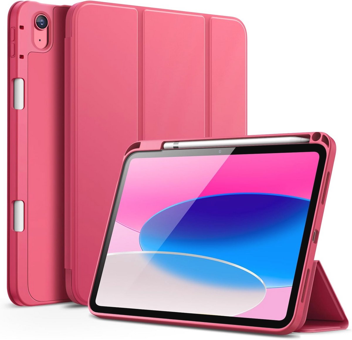 Slanke Tablet Case met Pencil Houder voor iPad 11" en 10" (2022/2025) - Roze