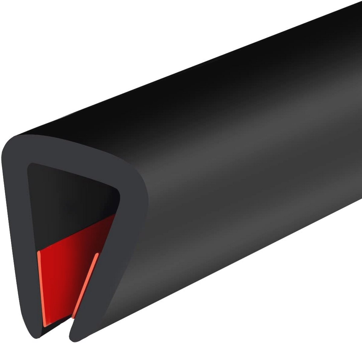 Zelfklevende U-vormige rubberen randbeschermer - Flexibele randbeschermer voor plaatmetaal en glas - 6 mm, 6 meter lang