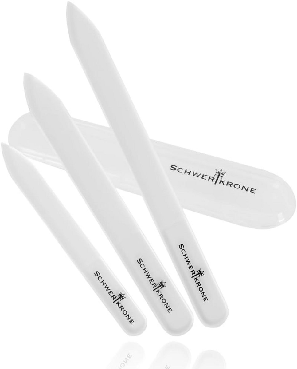Set van 3 Glasvijlen voor Natuurlijke Nagels - Duurzaam en Hoogwaardige Glasvijlen met Etui