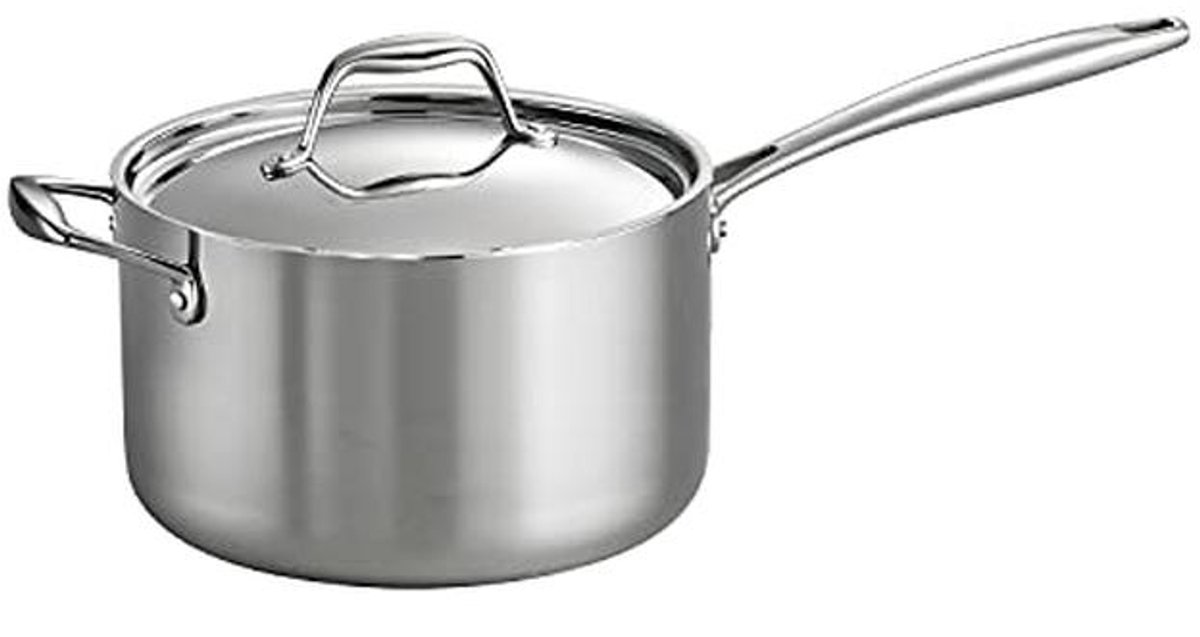Roestvrijstalen Sauspan met Deksel - Drielaags Kookgerei, 4 Quart