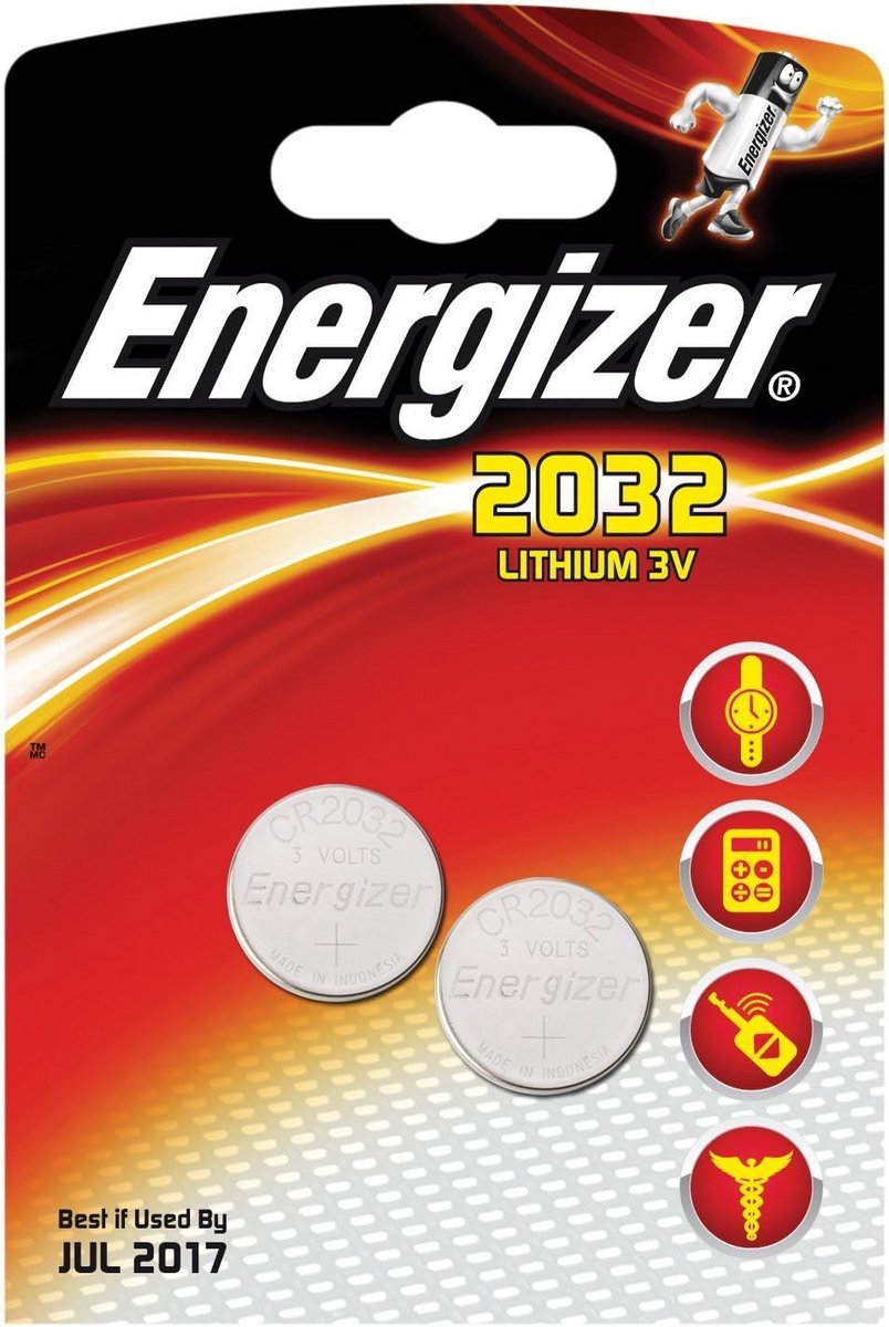 Lithium Knopfzelle CR2032 3V - 2 Stuks