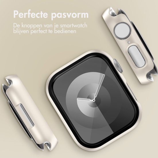 Screen protector - Geschikt voor Apple Watch 7 / 8 / 9 - 41 mm - Full Cover Hard Case / Beschermend Hoesje - Sterrenlicht