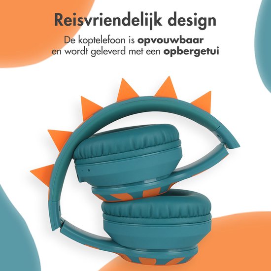 imoshion Kinder Koptelefoon Dino - Bluetooth en Decibelbegrenzer - Draadloze Koptelefoon Kinderen