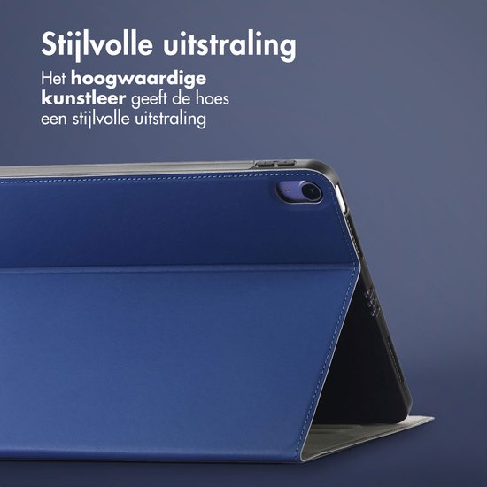 Housse de tablette Accezz adaptée à l'iPad Air 4 (2020) / iPad Air 5 (2022) - Étui pour tablette Accezz Classic - Bleu foncé