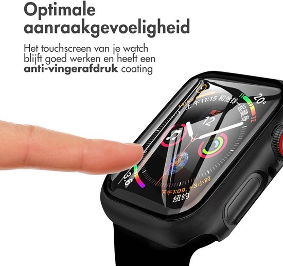 Screen protector - Geschikt voor Apple Watch 4 / 5 / 6 / SE - 40 mm - Full Cover Hard Case / Beschermend Hoesje - Zwart