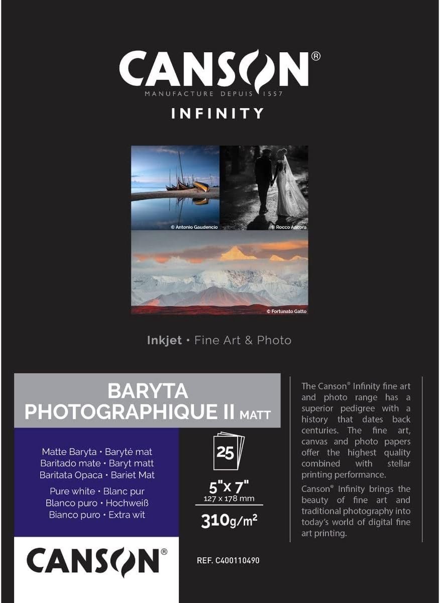 Fotopapier Baryta Glanzend 310 g - Formaat 12,7 x 17,8 cm - 25 Vellen
