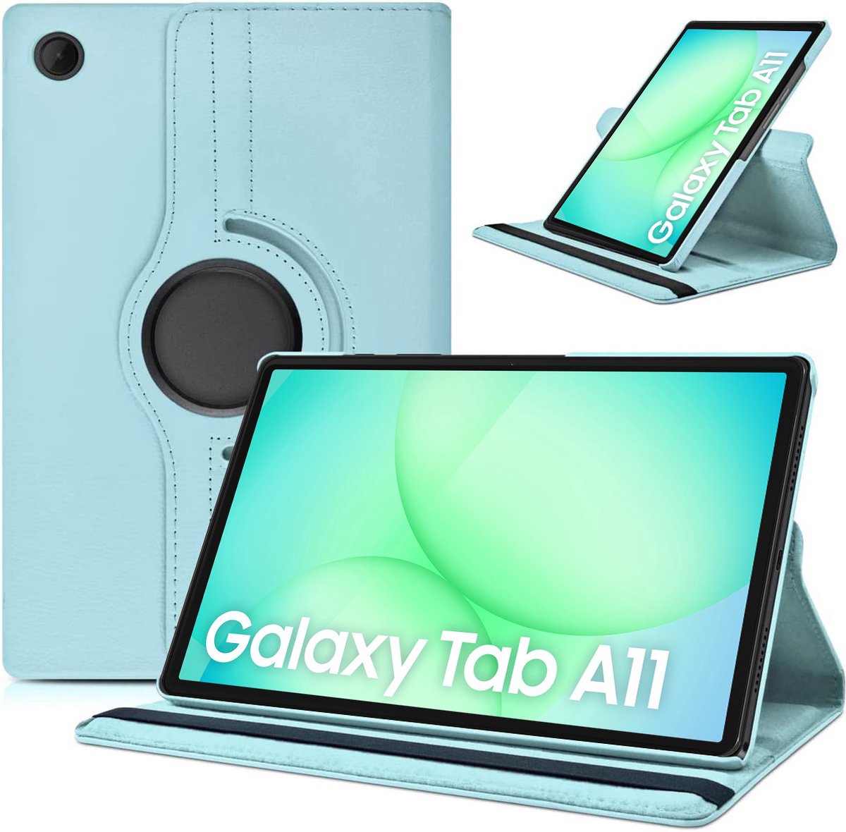 Arara Hoes Geschikt voor Samsung Galaxy Tab A11 - 360° draaibaar - tablethoes - Lichtblauw