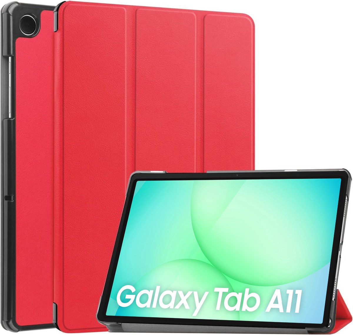 Hoes geschikt voor Samsung Galaxy Tab A11 - Arara Trifold Bookcase TabletHoes - Rood