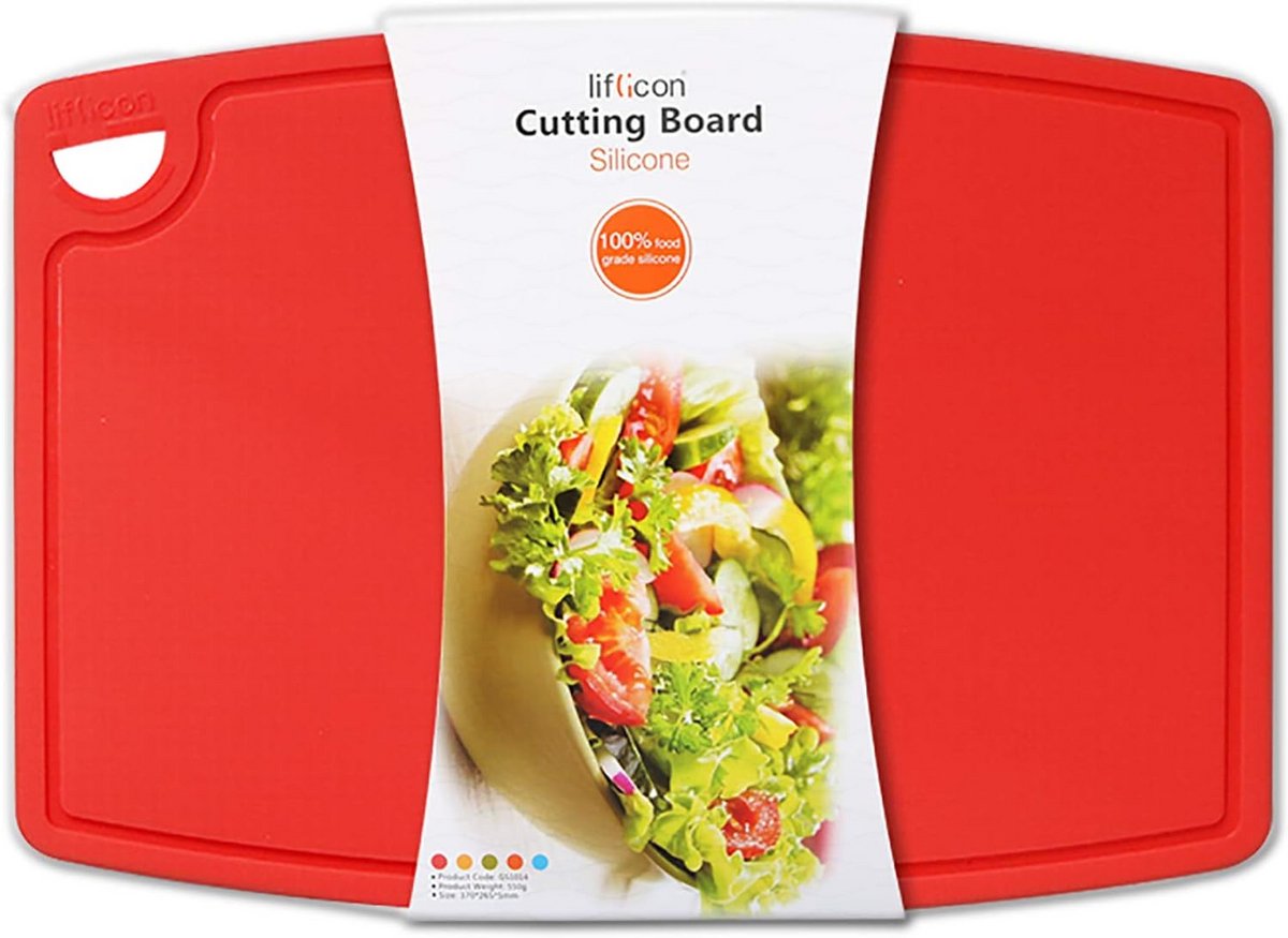 Extra Groot Flexibel Siliconen Snijplank - Antislip & Afwasbaar - Rood