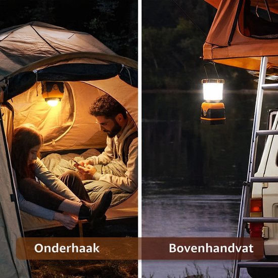 Noodlamp - Draagbare LED Noodverlichting bij Stroomuitval - Noodlamp voor Oorlog - 1000 Lumen - Kampeerlamp & Tentlamp voor Thuis en Outdoor - Oranje — afbeelding 2