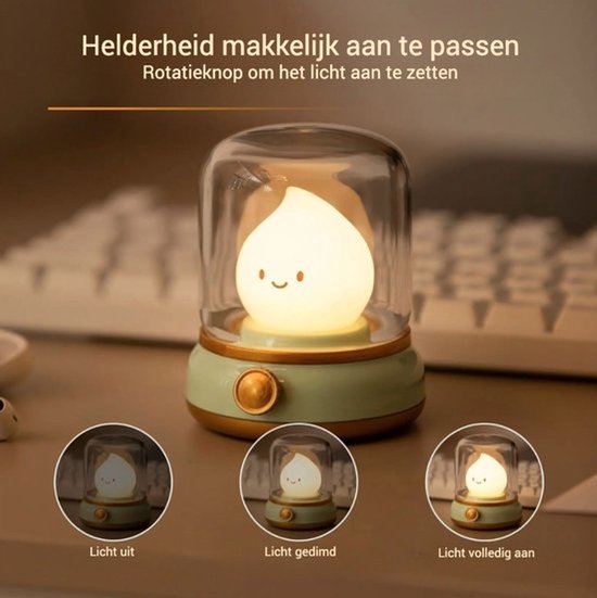 Magische Nachtlamp Elf - Nachtlampje voor Kinderen - Nachtlampje kinderen - USB oplaadbaar - Rustgevende Nachtverlichting - Slaaplampje - Baby- en Kindernachtlamp - Droomlampje - Groen LED Slaaplamp - Fantasieverlichting voor Kinderkamer - Groen van Merkloos — afbeelding 2