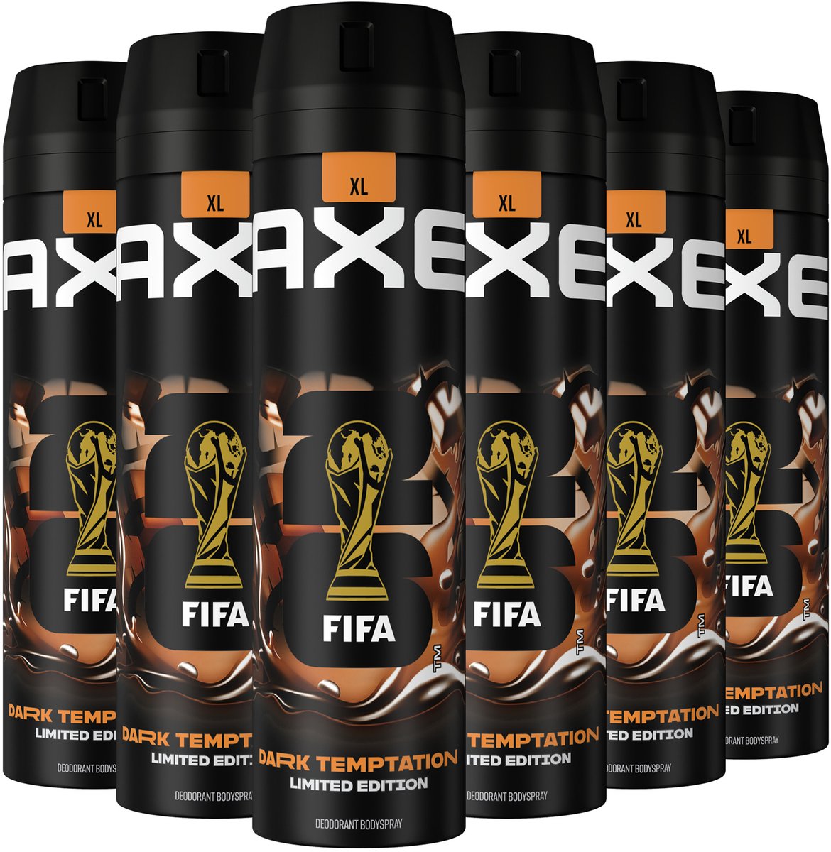 Axe Axe Dark Temptation Bodyspray Deodorant - 6 x 200 ml - Voordeelverpakking