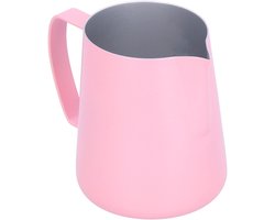 Unyqoos® Roestvrijstalen kan voor latte kunst met precieze schenktuit, 400 ml, Roze