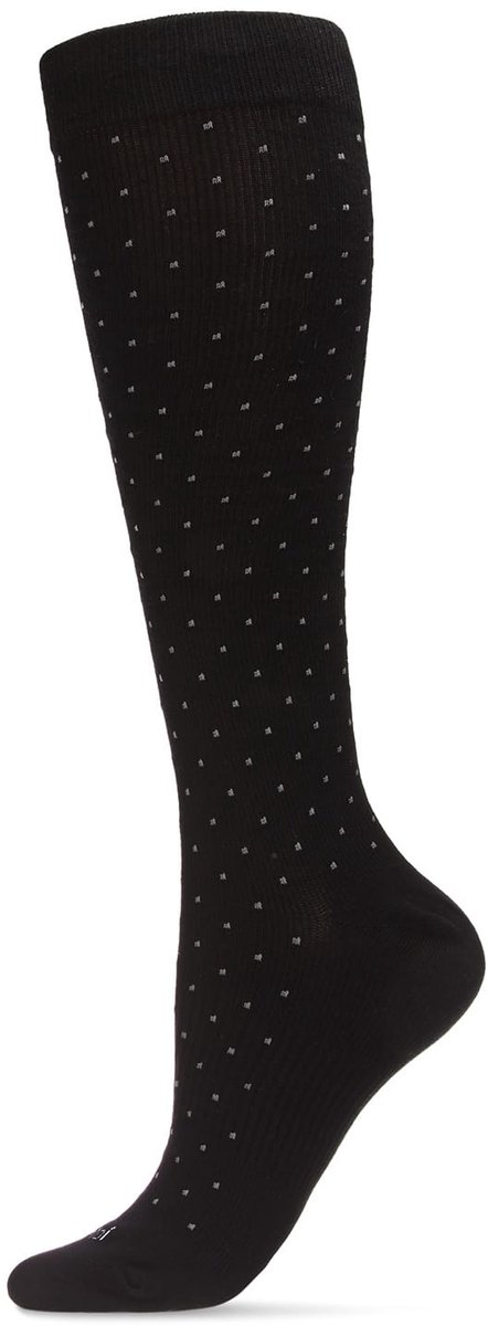 Dames overknee compressiekousen Swiss Dot Cotton Compression Socks - 2 Paar - Maat 9-11 - Black / Navy